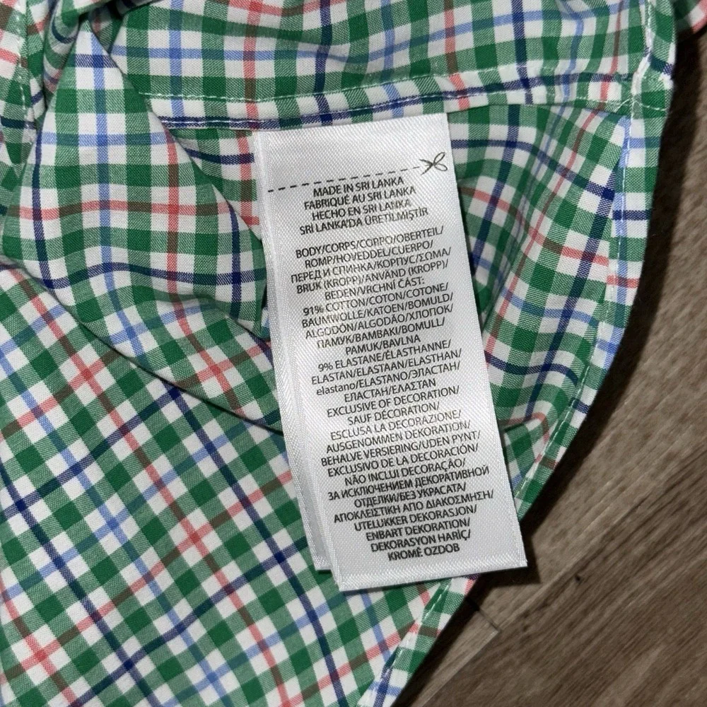 Polo Ralph Lauren Performance Long Sleeve Button Up Men's XL Green White Plaid
